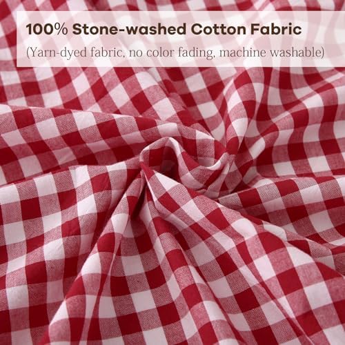 Red White Gingham Ruffle Tablecloth Square 60"x60" - Image 6