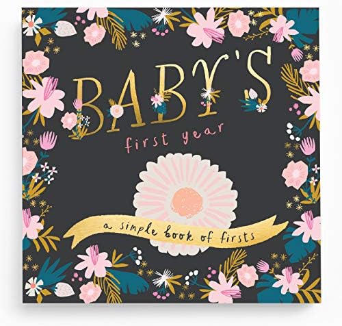 Lucy Darling Golden Blossom Baby Memory Book – First Year Journal, 5-Year Milestone Scrapbook & Photo Album – Floral Keepsake for Baby Girls – Thoughtful Memory Book, Mom Gift by LucyDarling