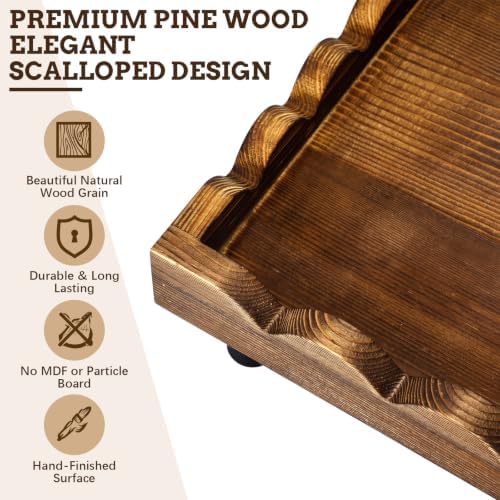 3 Tier Serving Tray & Wood Display Risers for Party,Rotatable Cupcake Stand - Image 5