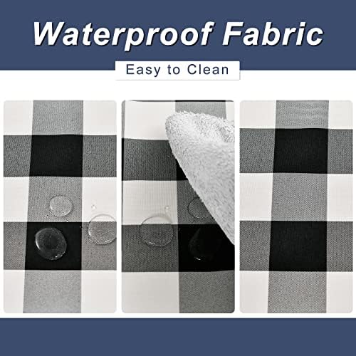 Hiasan Buffalo Plaid Table Runner Black and White 14W x 72L, 1 Piece - Image 5