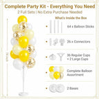 Hiins Pastel Yellow Balloons Tree Kit With Base,Pole for Party Decor - Image 2