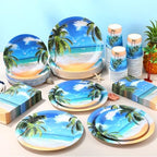 Funnymoom 250 Pcs Tropical Beach Summer Paper Plates Napkins Cups Serves 50 - Image 6