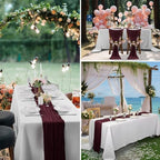 15 Pack Burgundy Cheesecloth Table Runner 9FT Rustic Sheer Table Runners 17x108 Inch Gauze Boho Runner for Wedding Bridal Baby Shower Birthday Party Table Decorations - Image 7