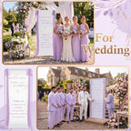 Wedding Welcome Linen Sign Stand with Satin Ribbon(Purple) - Image 5