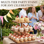 Novabright 3 Tier Scalloped Cupcake Stand for Wedding Birthday, Square - Image 4