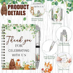 Skyygemm 60pcs/30 Set Woodland Animal Baby Shower Gifts bulk for Guests Includes Woodland Animal Small Spiral Notebook Bulk Forest Retractable Ballpoint Pen for Baby Shower Gender Reveal Guest - Image 4