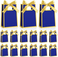 AmazingSpark 50 Pcs Royal Blue Gold Mini Gift Bags Bulk 6.3 x 3.9 x 2.8 Inch Party Favors Elegant Small Gift Bags with Handles and Ribbon Bows for Wedding Birthday Bridal Baby Shower Party Favors by Unknown