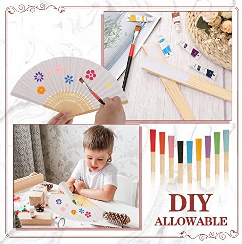 Yinkin 100 Pack Folding Hand Fans Bamboo for Party Favors, Multi Colors - Image 5