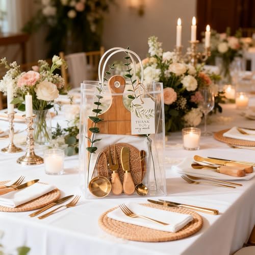74 Pcs Baby Shower Prizes for Game Players 6 Set Cheese Board Fork Knives Coaster Towel Thank You Card and Gift Bags for Baby Shower Wedding Bridal Shower Favors (6, Gold) - Image 6