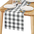 Hiasan Buffalo Plaid Table Runner Grey and White 14W x 60L, 1 Piece by Hiasan