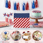 Canchiing 50 Pcs Patriotic Clear Gift Bags Labor Day Gift Bag with Handles - Image 4