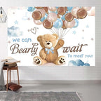 15x10ft We Can Bearly Wait Backdrop Bear Baby Shower Photography Background for Boys Cute Cartoon Balloons Baby Shower Party Decorations Supplies Photo Booth Props - Image 4