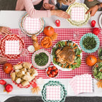 144 Pcs 48 Guests Camp Gingham Party Plates and Napkins - Image 6