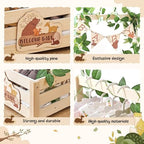 Wooden Baby Shower Crate Closet - Forest Animals Themed Personalized Crate with Hangers & Decorative Accents, Easy Assembly Natural Wood Gift Basket Ideal for Baby Shower & Nursery Storage - Image 3