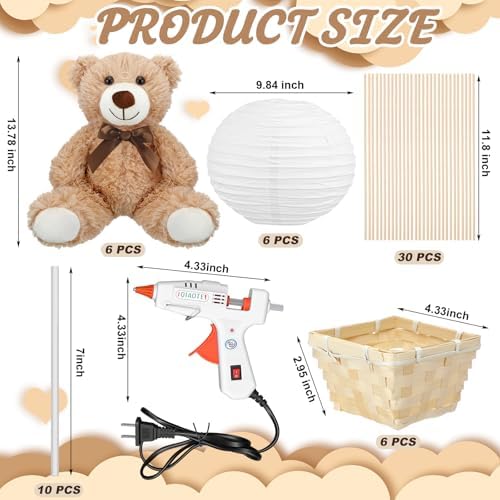 Sosation 6 Sets Hot Air Balloon with Bear Stick Glue Gun, White - Image 2