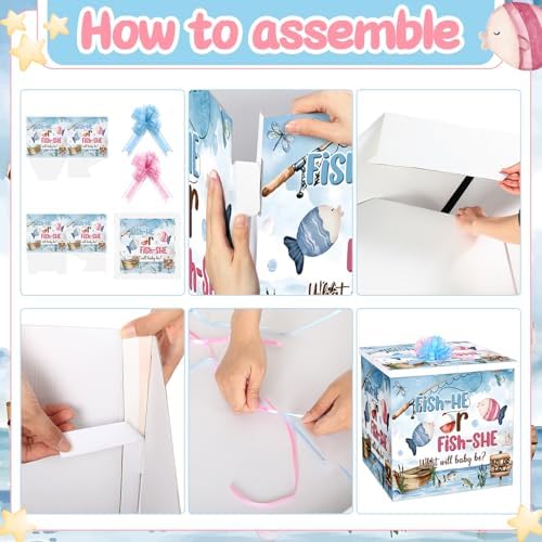 AmazingSpark 28in Giant Gender Reveal Gift Box Kit, Fishing - Image 3