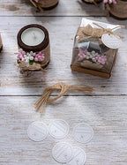10 Wooden Tea Candle Holders for Baby Baptism Party Favors, Baby Shower Favors for Guests, Baby Girl Gender Reveal, Party Decorations (Dark Brown - Pink) - Image 3