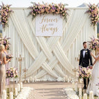 10ftx10ft Wrinkle Free Beige Backdrop Curtains for Parties, Silky Polyester Photo Backdrop Drapes 2 Panels 5x10ft Back Drop Cloth for Wedding Birthday Baby Shower Photography Background - Image 3