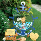 Personalized Nautical Ship Wheel Drop Box Wedding Guest Book Alternative - Image 3