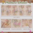 Floral Table Runner 10ft Embroidery Tulle Spring Wildflower Gauze Table Runner Seasonal Summer Butterfly Kitchen Dining Decoration for Wedding Baby Shower Birthday Party (Champagne,10 Pcs) - Image 2