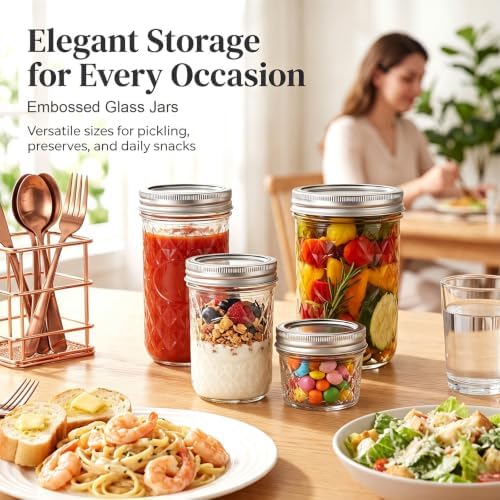 Accguan 8oz Mason Glass Jars,24 PACK Half Pint Jelly Jars With Regular Lids - Image 7