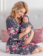 Mommy and Me Robe and Swaddle Set | Maternity Robe Matching Baby Girl, Boy - Image 3