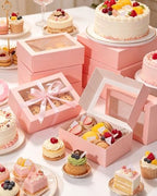 COTOPHER 50Pcs Cookie Boxes with Ribbons, 9x6x3 Inch Pink Bakery Boxes - Image 4