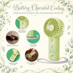 Lewtemi 25 Sets Green Baby Shower Party Favors Mini Fans for Guests, Clean - Image 3