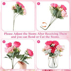 Zeyune 12 Sets Mason Jar Flowers Centerpiece Table Decorations,Pink Mix - Image 2