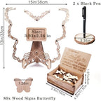 Wedding Guest Book Alternative, Wood Butterfly Baby Shower Guest Book Wedding Reception with 80pcs Wooden Butterflies and Drop Box, Rustic Wedding Sign Decor for Anniversary and Ceremony Party - Image 2