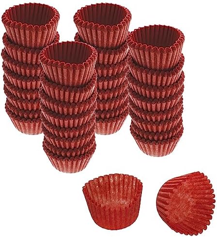 CybrTrayd No.4 Glassine Paper Approximately 2,500 Pieces – 1” Base, 3/4” Wall Candy Cups, Red by CybrTrayd