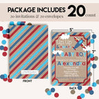 Amanda Creation Custom Baby Shower Invites Up Up and Away Baby Shower Invitation 20 5x7 Custom Personalized Baby Boy Airplane Invites With Envelopes - Image 4