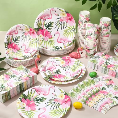 Funnymoom 250 Pcs Hawaiian Flamingo Party Decoration Serves 50 - Image 6