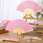 Threehoney 25 Set Baby Shower Favors for Guests, Folding Paper Fans, Pink - Image 5
