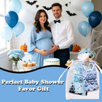 24 Sets Halloween Bottle Openers Baby Shower Party Favors, Blue Black Bottle Opener Keychain Set with Thank You Tags Organza Bags for A Little Boo Is Almost Due Party Guest Gifts Decor - Image 2