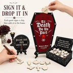 Custom Halloween Wedding Guest Book Alternative, Gothic Coffin Frame - Image 3