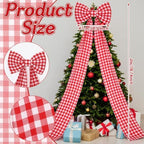 Thiccywoov She's Ready to Pop Decor Giant Buffalo Plaid Bow 78 x 18 Inch - Image 2