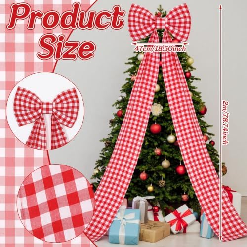 Thiccywoov She's Ready to Pop Decor Giant Buffalo Plaid Bow 78 x 18 Inch - Image 2