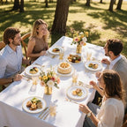 SUT 350 Pcs Gold and White Plastic Dinnerware Set for 50 Guests, Include: 50 Dinner Plates, 50 Dessert Plates, 50 Pre Rolled Napkins With Silverware, 50 Cups, Disposable Plates for Party, Wedding - Image 6