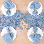 Dusty Blue Fall Cheesecloth Table Runner Boho Dinning Decor 10ft, 12 Pack - Image 6