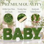 4 Pcs Moss Baby Letter Centerpiece, Green Grass Alphabet - Image 3