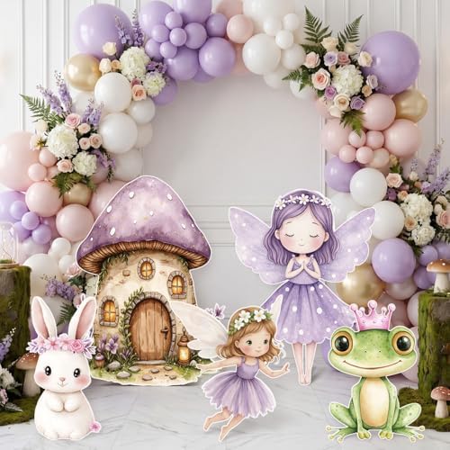 Eaasty 5 Pcs Fairy Party Decorations 16-24 Inch Purple Fairy Large Cutouts by Eaasty