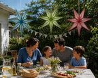 GalaxyArts 7-Point Paper Star Lantern - Striped Cutout Hanging Light Decoration - Foldable Hollow Out Star Lamp Shade for Home, Party, Christmas, Wedding Décor - Indoor/Outdoor Hanging Star(Firoza) - Image 6