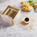 Goodluck 120Pcs 6.5" Square Gold Glitter Dessert Plates Set - Image 6