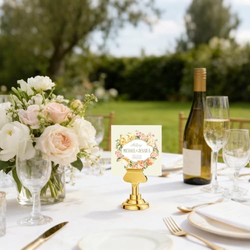 Urban Deco 36 Pieces Table Card Holder Place Card Holders 1.7 inches Gold Steel Card Holders for Photos, Food Signs, Memo Notes, Weddings, Restaurants, Birthdays(Gold 36PK) - Image 6