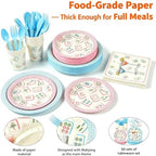 350 Pcs Mahjong Paper Plates and Napkins Set for 50 Guests - Disposable Tableware with Cups Forks Knives Spoons, Mahjong Themed Party Supplies for Game Night Birthday Decorations - Image 6