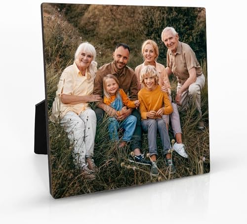 Buy4Wall Personalized Desktop Photo Panel Print with Easel - Custom Picture Gifts for Family and Pet Portraits - Square Shape Tabletop Picture Frame Customized Photo Print - 10x10 inches by Buy4Wall