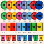 Pickmesh 250 Pcs Crayon Party Disposable Tableware Set Paper Plates and Napkins Cups Supplies Tea Party Theme Dinner Dinnerware for Birthday Bridal Baby Shower Wedding Decoration Serves 50 - Image 3
