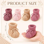 gisgfim 4 Set Baby Shower Centerpieces with 8 Pcs Fabric Flowers Baby Shower Table Decorations Gender Reveal Party Supplies Knitted Infant Booties Bulk for Boy Girl Birthday Newbron Party Decoration - Image 4