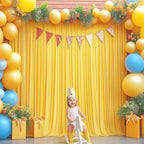 24x10FT Yellow Backdrop Curtains for Wedding Parties, Wrinkle Free Polyester Photography Backdrop Drapes for Wedding Baby Shower Birthday Parties Stage Background Stand Decorations 4x10ft,6 Panels - Image 3